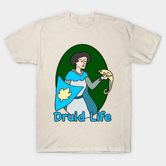 Druid Life Speaking with a Chameleon T-Shirt by TealTurtle